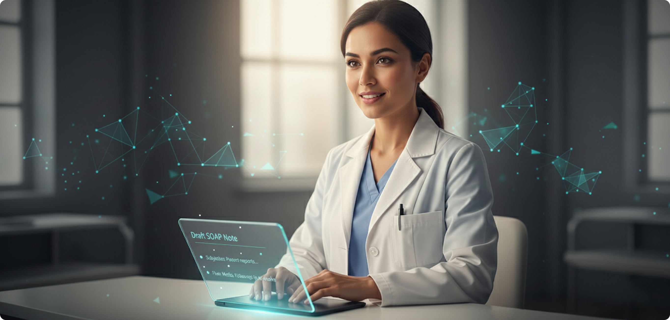 Doctor using AI interface